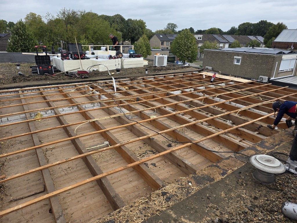 Opengelegde dakconstructie